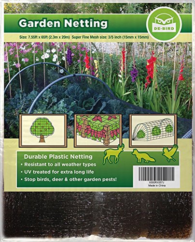 Product Cover Bird Netting [Heavy Duty] Protect Plants and Fruit Trees - Extra Strong Garden Net Is Easy to Use, Doesn't Tangle and Reusable - Lasting Protection Against Birds, Deer and Other Pests (7.5ft x 65ft)