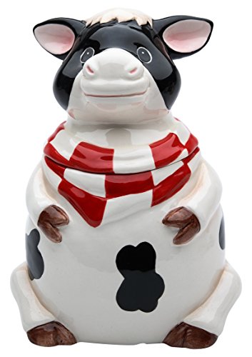Product Cover StealStreet SS-CG-61759, 6.75 Inch Sitting Black and White Cow with Bandana Candy Jar