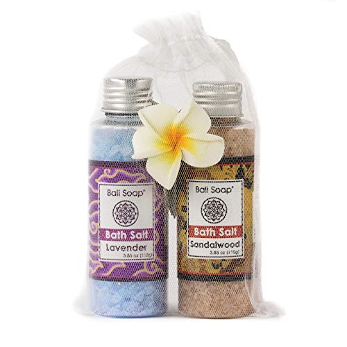 Product Cover Lavender & Sandalwood Bath Salt Gift Set, Ideal for Sore Muscles, Detox, Relax & Stress Reliever, Small 2pc 3.8 Oz each, by Bali Soap