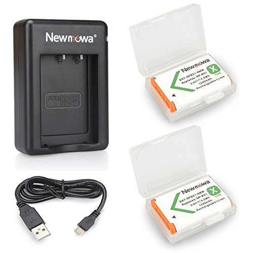 Product Cover NP-BX1 Newmowa Replacement Battery (2-Pack) and Dual USB Charger Set for Sony NP-BX1/M8 and Sony Cyber-Shot DSC-RX100,DSC-RX100 II,DSC-RX100M II,DSC-RX100 III,DSC-RX100 IV,DSC-RX100 V,DSC-RX100 VII