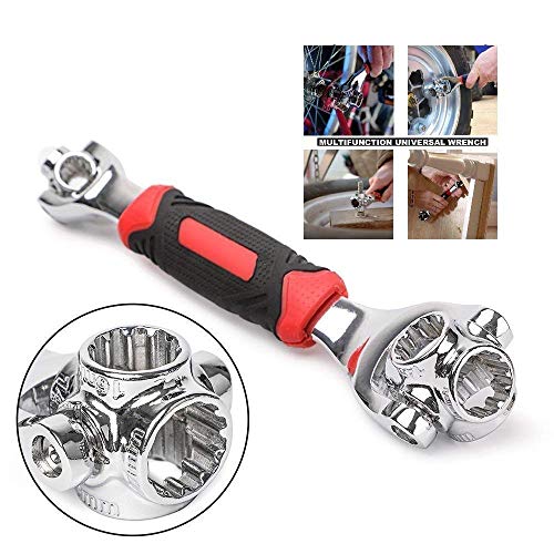 Product Cover Weltime 48 in 1 Socket Wrench Tools Works with Spline Bolts Torx 360 Degree 6-Point Universal Furniture Car Repair Hand Tool Handles up to 135kg of Pressure Universal Hand Tool Wrench