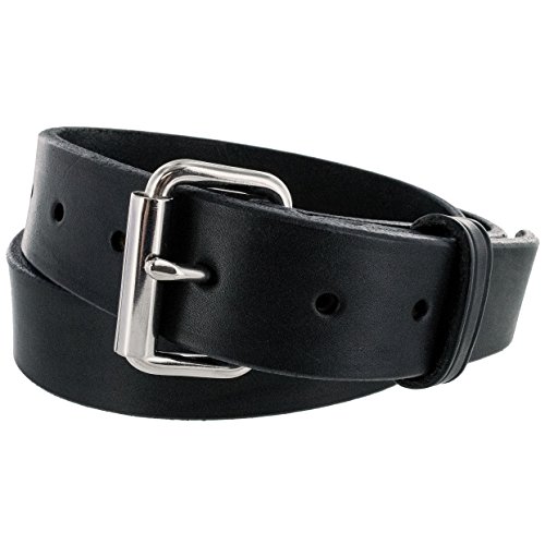 Product Cover Hanks Gunner - USA Made Concealed Carry CCW Leather Gun Belt - 100 Year Warranty - 14 Ounce - Black -42