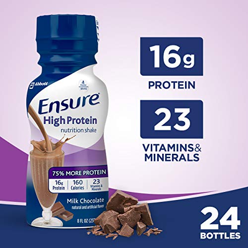 Product Cover Ensure High Protein Nutritional Shake with 16g of High-Quality Protein, Ready-to-Drink Meal Replacement Shakes, Low Fat, Milk Chocolate, 8 fl oz, 24 Count