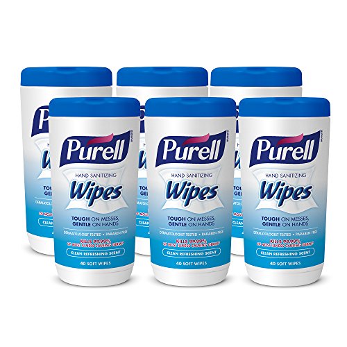 Product Cover PURELL Hand Sanitizing Wipes, Clean Refreshing Scent, 40 Count Hand Wipes Canister (Pack of 6) - 9120-06-CMR