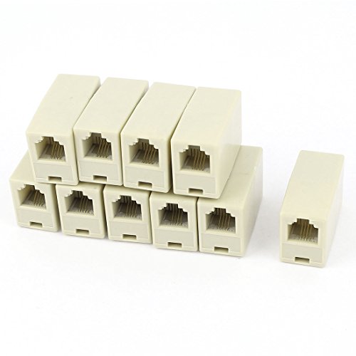 Product Cover uxcell a15032500ux0584 8P4C RJ-11 Phone Line Cable Coupler Connector Socket Adapter Pack of 10
