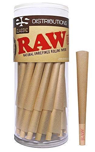 Product Cover RAW Cones Classic King Size | 50 Pack | Natural Pre Rolled Rolling Paper with Tips & Packing Sticks Included
