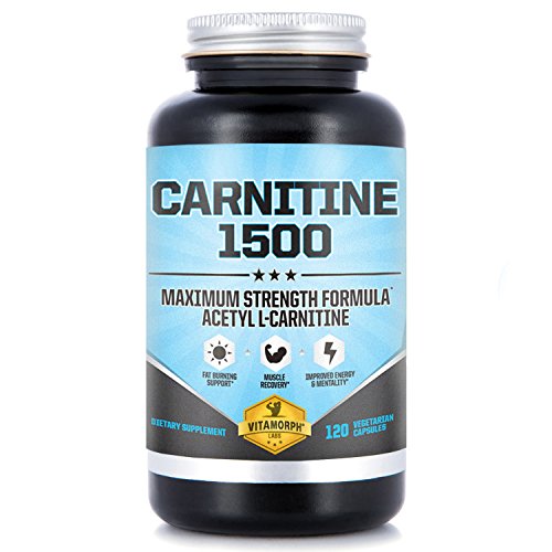 Product Cover Carnitine 1500 - Acetyl L-Carnitine 1500mg Maximum Strength Carnitine Supplement - Supports Energy, Memory, Focus and Weight Loss Management by Vitamorph Labs - 120 Vegetarian Capsules