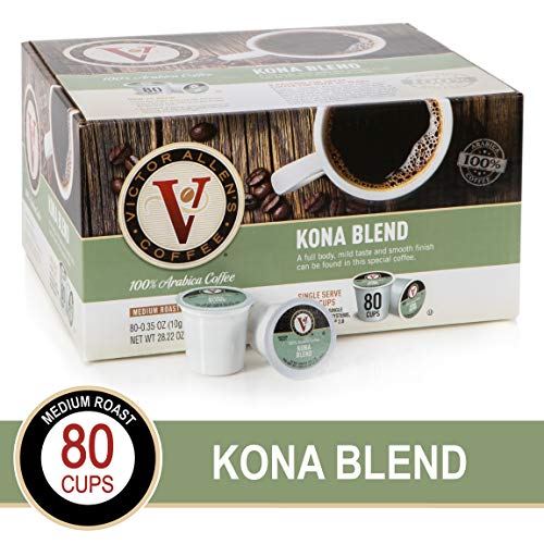 Product Cover Kona Blend for K-Cup Keurig 2.0 Brewers, 80 Count, Victor Allen's Coffee Medium Roast Single Serve Coffee Pods