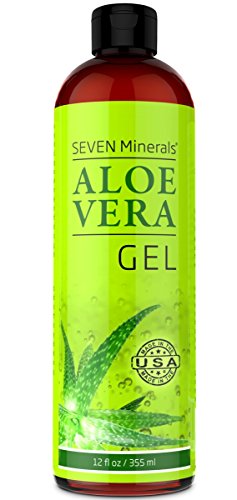 Product Cover Organic Aloe Vera Gel with 100% Pure Aloe From Freshly Cut Aloe Plant, Not Powder - No Xanthan, So It Absorbs Rapidly With No Sticky Residue - Big 12 oz