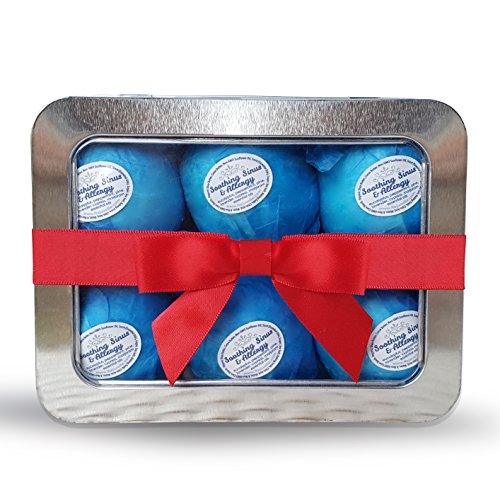 Product Cover Rejuvelle Bath Bomb Gift Set -6 All Natural Soothing Sinus, Allergy and Congestion Relief Fizzies. Eucalyptus, Peppermint Essential Oils to Help You Breathe Easy! Enjoy a Moisturizing Fizzy Lush Bath.