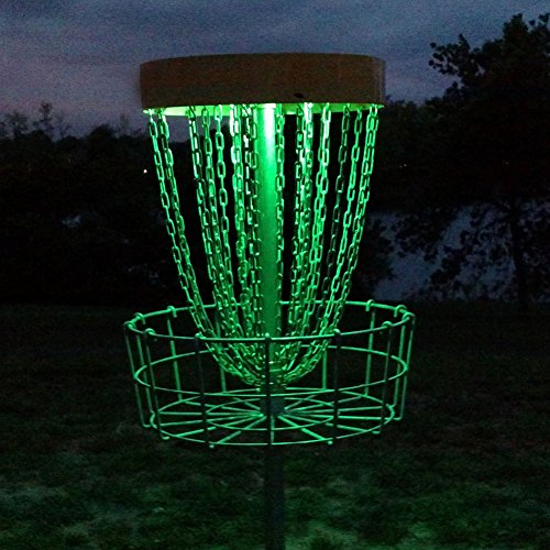 Product Cover GlowCity Set of 2 LED Lights for Disc Golf Basket, Multi Colored, Remote Controlled, Waterproof, Includes Batteries and Adhesive Fastener to Attach (Basket Not Included)