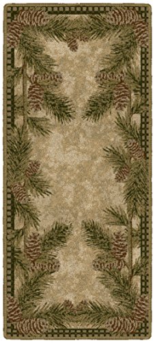 Product Cover Brumlow Mills Pine Cone Gingham Kitchen Rug, 20-Inch by 44-Inch, Dark Green