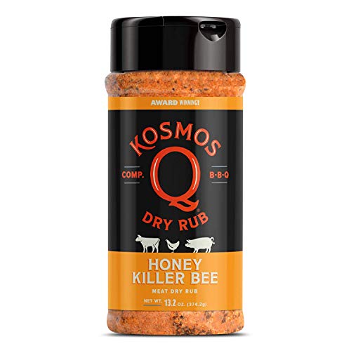 Product Cover Kosmos Q Honey Killer Bee BBQ Rub | Sweet & Savory Blend | Great on Brisket, Steak, Chicken, Ribs & Pork | Best Barbecue Rub | Meat Seasoning & Spice Dry Rub | 13 oz Shaker Bottle