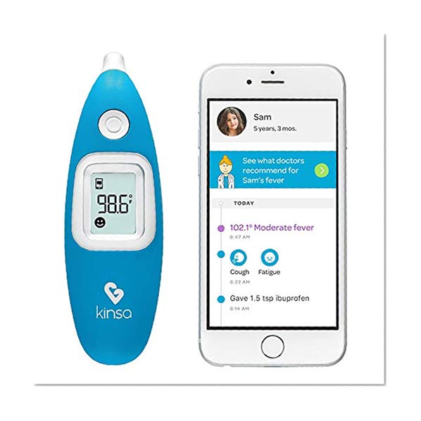 Product Cover Kinsa [Old Model] Smart Ear Thermometer for Fever - Accurate, Fast, FDA Cleared Thermometer - Best Digital Medical Children, Kid, Adult and Baby Termometro