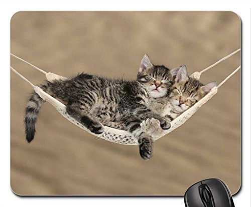Product Cover Cute tabby kittens sleeping in a hammock Mouse Pad, Mousepad (Cats Mouse Pad)