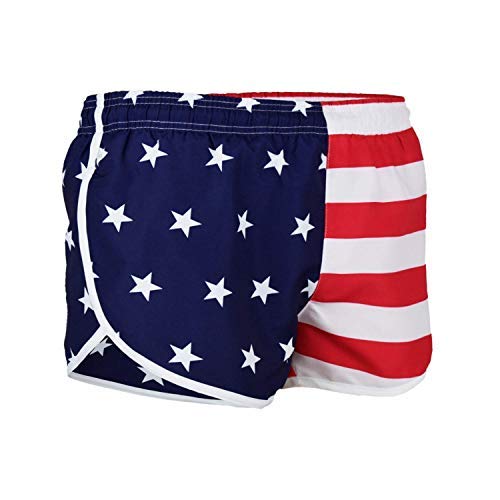 Product Cover VBRANDED Men's American Flag Side Split Running Shorts Large Red/White/Blue