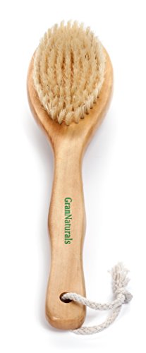 Product Cover Dry Brushing Body Exfoliating Brush - Natural Bristle Anti Cellulite Massager Treatment Body Scrub Skin Exfoliator - Back, Foot, Legs, Body Scrubber - Used for Lymphatic Drainage, Ingrown Hair Bumps