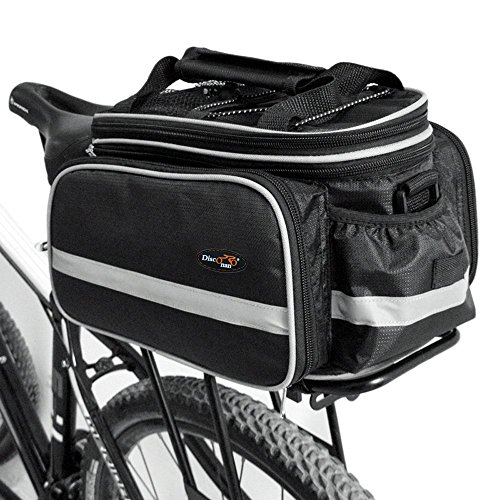 Product Cover Disconano Waterproof Multi Function Excursion Cycling Bicycle Bike Rear Seat Trunk Bag Carrying Luggage Package Rack Pannier with Rainproof Cover (Black)
