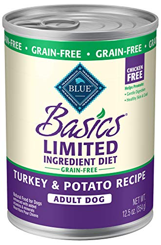 Product Cover BLUE Basics Limited Ingredient Diet Adult Grain-Free Turkey & Potato  Wet Dog Food 12.5-oz (Pack of 12)