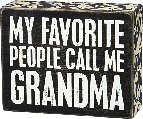 Product Cover Primitives by Kathy Floral-Trimmed Box Sign, 5 x 4-Inches, Call Me Grandma