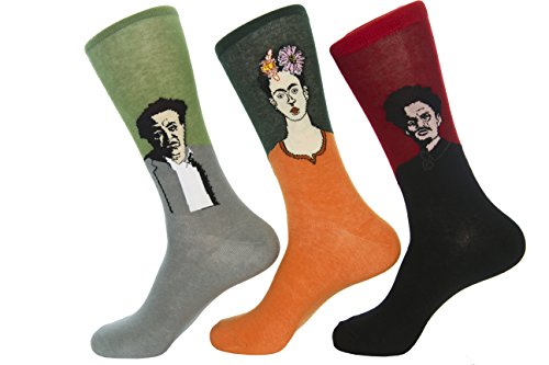 Product Cover Culture Sock Women's Frida Kahlo, Diego Rivera, Leon Trotsky Socks (3 individual mismatched socks!)