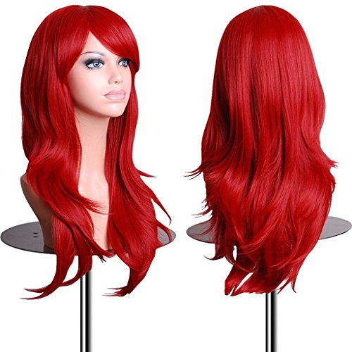 Product Cover EmaxDesign Wigs 28 Inch Cosplay Wig For Women With Wig Cap and Comb (Red)