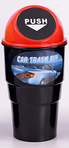 Product Cover Generic (unbranded) Mini Car Trash Bin (Red)