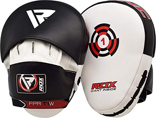 Product Cover RDX Boxing Hook & Jab Pads MMA Target Focus Punching Mitts Thai Strike Kick Shield, White