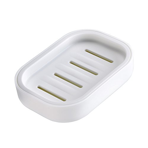 Product Cover UVIVIU PP Plastic Box Dish, Container, Keeps Soap Dry,Easy Cleaning,Drain,White
