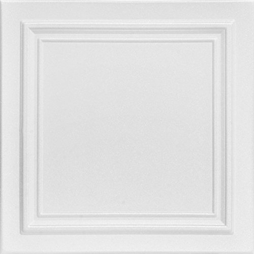 Product Cover A la Maison Ceilings 1993 Line Art - Styrofoam Ceiling Tile (Package of 8 Tiles), Plain White