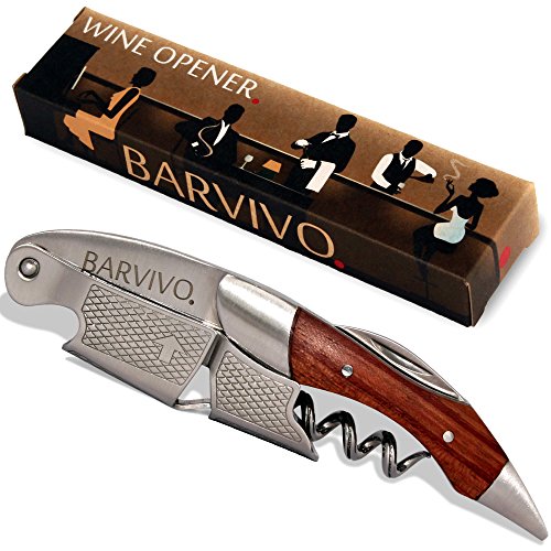 Product Cover Barvivo Professional Waiters Corkscrew This Wine Opener is Used to Open Beer and Wine Bottles by Waiters, Sommelier and Bartenders Around The World. Made of Stainless Steel and Natural Rosewood.
