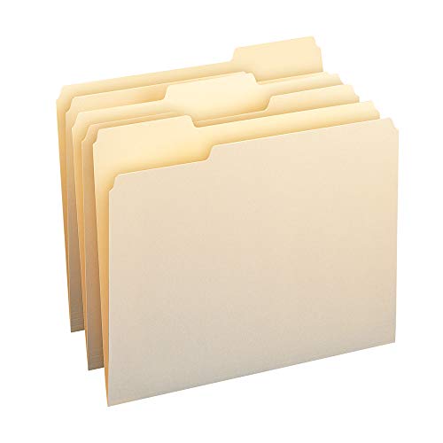 Product Cover Smead File Folder, 1/3-Cut Tab, Assorted Position, Letter Size, Manila, 100 Per Box (10381)