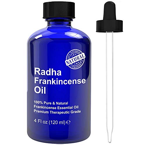 Product Cover Radha Beauty Frankincense Essential Oil 4 oz - 100% Pure & Therapeutic Grade, Steam Distilled for Aromatherapy, Relaxation, Supports Healthy Immune System & Nervous Function, Stress & Anxiety Relief