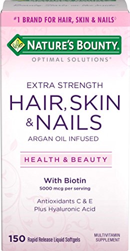Product Cover Nature's Bounty Optimal Solutions Hair, Skin & Nails Extra Strength, 5000 Mcg, 150 Softgels