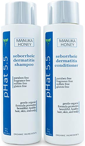 Product Cover Sulfate Free Shampoo and Conditioner Set for Seborrheic Dermatitis Relief - Severe Dry & Itchy Scalp Treatment with Manuka Honey, Aloe Vera & Coconut Oil - Safe for Color Treated Hair (16 oz)