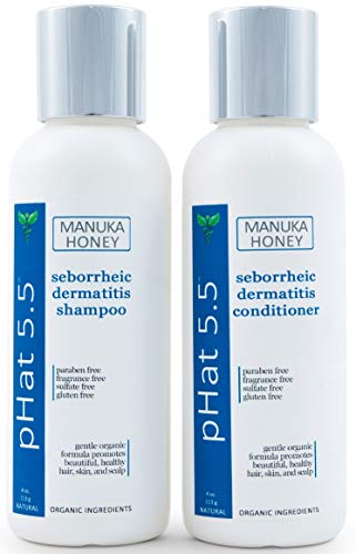 Product Cover Sulfate Free Shampoo and Conditioner Set for Seborrheic Dermatitis Relief - Severe Dry & Itchy Scalp Treatment with Manuka Honey, Aloe Vera & Coconut Oil - Safe for Color Treated Hair (4 oz)