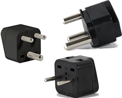 Product Cover US to INDIA Travel Adapter Plug for USA/Universal to ASIA Type E (C/F), M & D AC Power Plugs Pack of 3