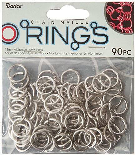Product Cover Darice 90 Piece Chain Maille Aluminum Jump Rings, 15mm, Silver Armor