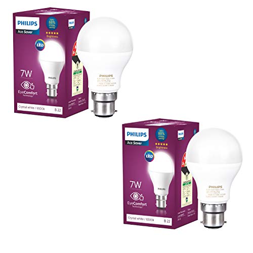 Product Cover Philips Base B22 7-Watt LED Bulb (Pack of 2, Cool Day Light) (Cool Day Light)