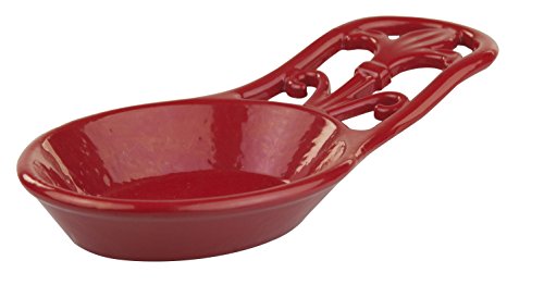 Product Cover Home Basics Cast Iron Fleur De Lis Spoon Rest (Red)