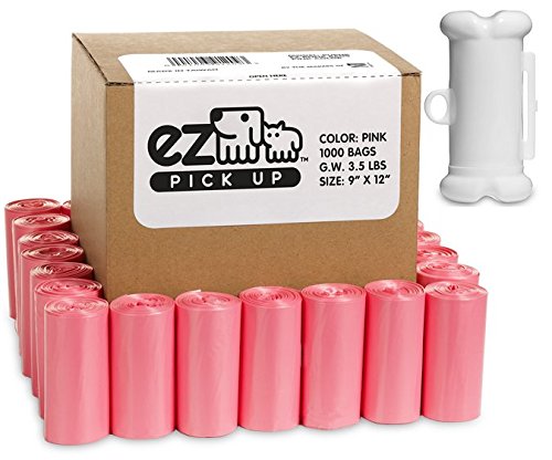Product Cover EZ 1000 Pet Waste Disposal Poop Bags with Dispenser Pick Up Bags Pink