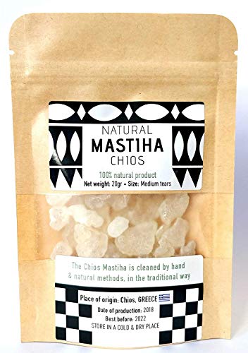 Product Cover Chios Mastiha Tears Gum Greek 100% Natural Mastic Packs From Mastic Growers (20gr Medium Tears)