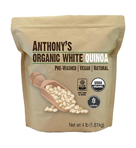 Product Cover Anthony's Organic White Whole Grain Quinoa, 4lbs, Gluten Free & Non GMO
