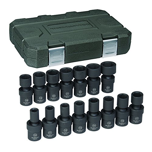 Product Cover GearWrench 84939N 1/2-Inch 6 Point Metric Universal Impact Socket Set (15 Piece)