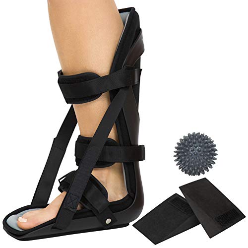 Product Cover Vive Hard Plantar Fasciitis Night Splint and Trigger Point Spike - Stabilizer Brace Relieves Inflammation - Foot Support Boot Features Adjustable Hook and Loop Straps for Achilles Pain Relief
