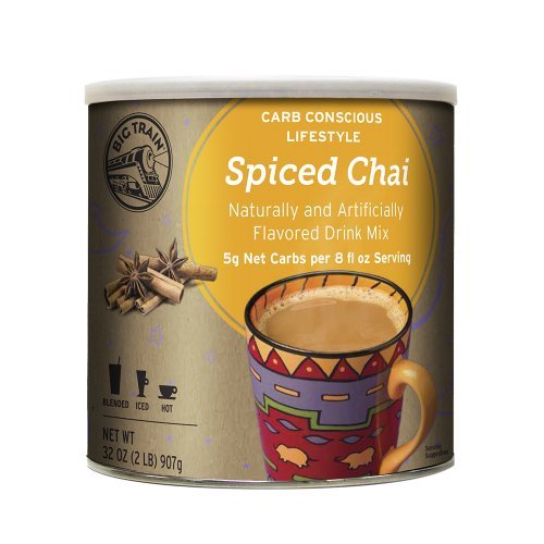 Product Cover Big Train Carb Conscious Drink Mix Spiced Chai 2 Lb (1 Count) Low Carb Powdered Instant Chai Tea Latte Mix, Spiced Black Tea with Milk, For Home, Café, Coffee Shop, Restaurant Use