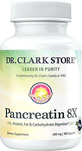Product Cover Dr. Clark Pancreatin 8X Enzyme Supplement, 500mg, 100 Capsules