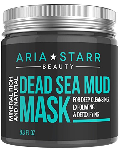 Product Cover Aria Starr Dead Sea Mud Mask For Face, Acne, Oily Skin & Blackheads - Best Facial Pore Minimizer, Reducer & Pores Cleanser Treatment - Natural For Younger Looking Skin