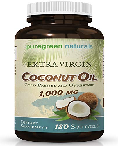 Product Cover Coconut Oil Capsules - 1000 mg Extra Virgin - 180 Softgels - Great Pills for Energy, Weight Management, Hair, and Skin