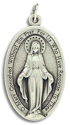 Product Cover Mary Miraculous Medal Pendant Charm Extra Large (XL) -  1.75